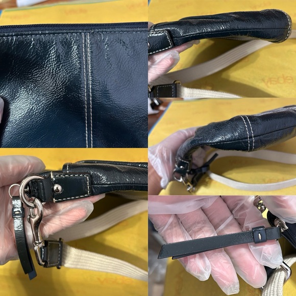 Coach Patent Leather Swingback Pleated Crossbody Bag - “Runtiya” - Picture 7 of 16